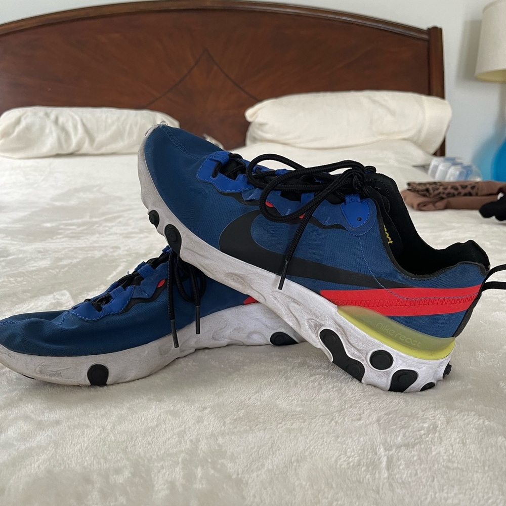 Nike reacts in the royal blue color.